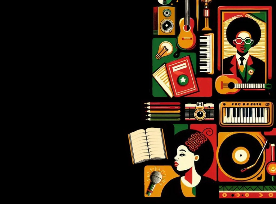Illustration representing black artistry