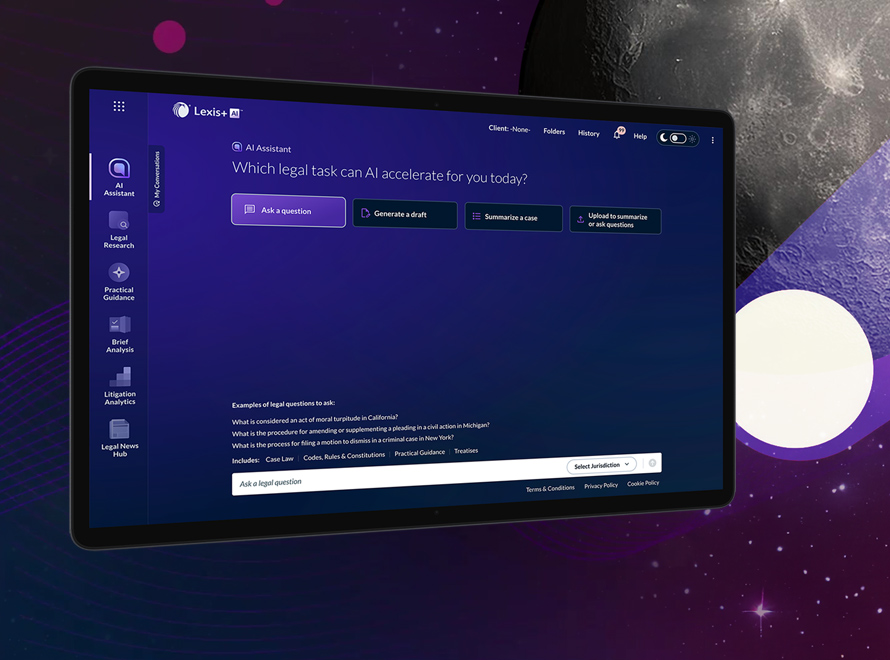 Screen showing Lexis+ AI